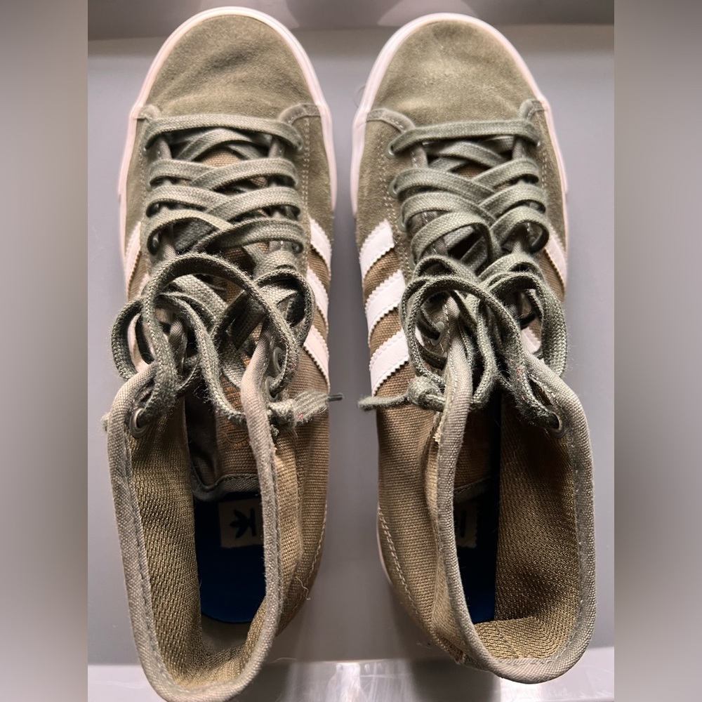 Adidas Olive Green High-Top Sneakers